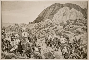 Aufbruch zum Angriff auf Spion Kop am 24. Januar
